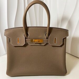 HERMES Birkin 30 Bag Gold Togo Leather with Gold Hardware